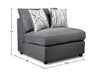 Evolve Linen-Look Fabric Modular Armless Chair - Charcoal 