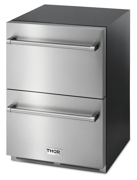 Thor 24\" 5.4 Cu. Ft. 2 Drawer  Refrigerator - Stainless Steel - TRF24U