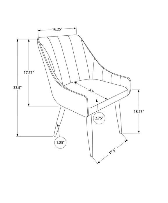 Eliot Dining Chair with Vegan-Leather Fabric, Metal - Taupe