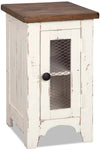 Benjy 14\" Rustic Chairside Table with Storage - Two Tone Wood