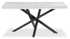 Bari Dining Table with Marble-Look Ceramic Top, Metal, Geometric Base, 63"W - White | Table de salle à manger Bari de 63 po (L) avec dessus en céramique d’apparence marbre et base géométrique en métal - blanche