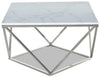 Amanda Coffee Table - Contemporary, Modern style Coffee Table in Carrara Marble Metal