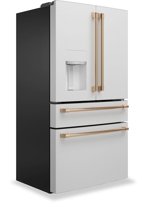 Cafe 36\" 22.3 Cu. Ft. Quad Door Refrigerator - Matte White - CXE22DP4PW2