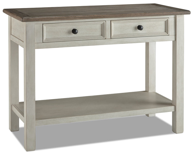 Colby 46\" Rustic Sofa Table with Storage and Shelf - Two Tone Wood