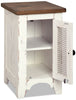 Benjy Chairside Table - Rustic style End Table in Distressed white, natural pine Engineered Wood