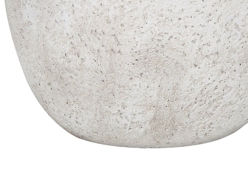 20\" Cream Textured Concrete Table Lamp with Ivory Shade
