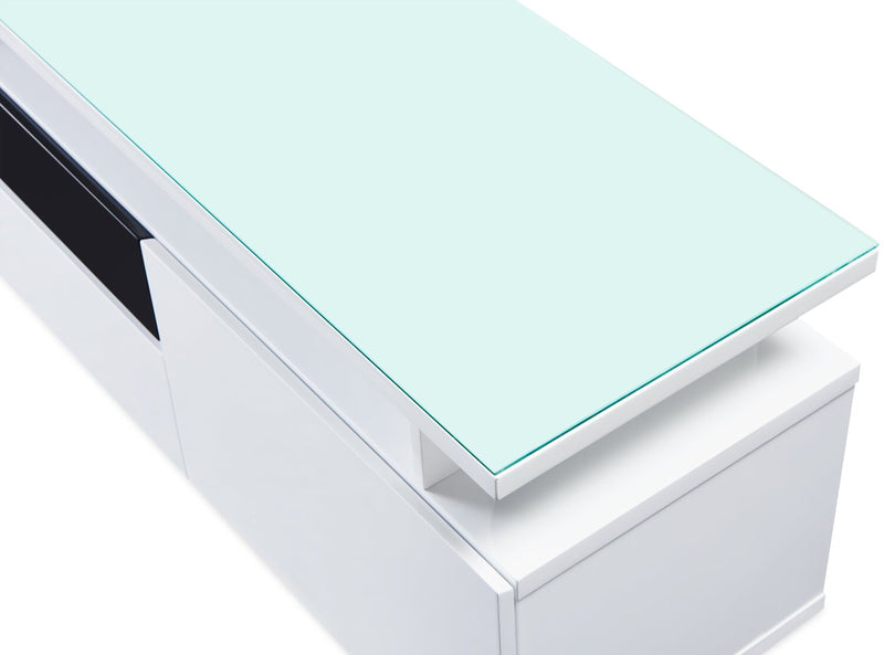 Adam 78\" Modern TV Stand with Storage and Cable Management for TVs up to 86\"- White