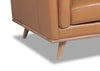 Vivia Top-Grain Genuine Leather Loveseat - Caramel 