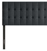 Ellis Upholstered Headboard in Charcoal Fabric, Button Tufted - Full Size | Tête de lit rembourrée Ellis en tissu anthracite avec capitonnage à boutons - format lit double