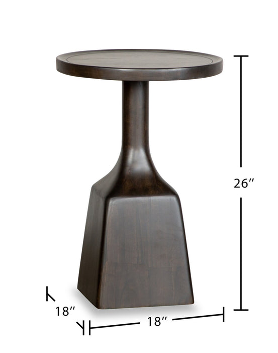 Rhett 18\" Modern End Table - Dark Espresso Brown Oak
