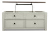 Colby Coffee Table with Lift Top and Casters  - Rustic style Coffee Table in Weathered oak and antique white