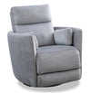 Ember 36\" Fabric Swivel Glider Reclining Chair - Silver Cotton