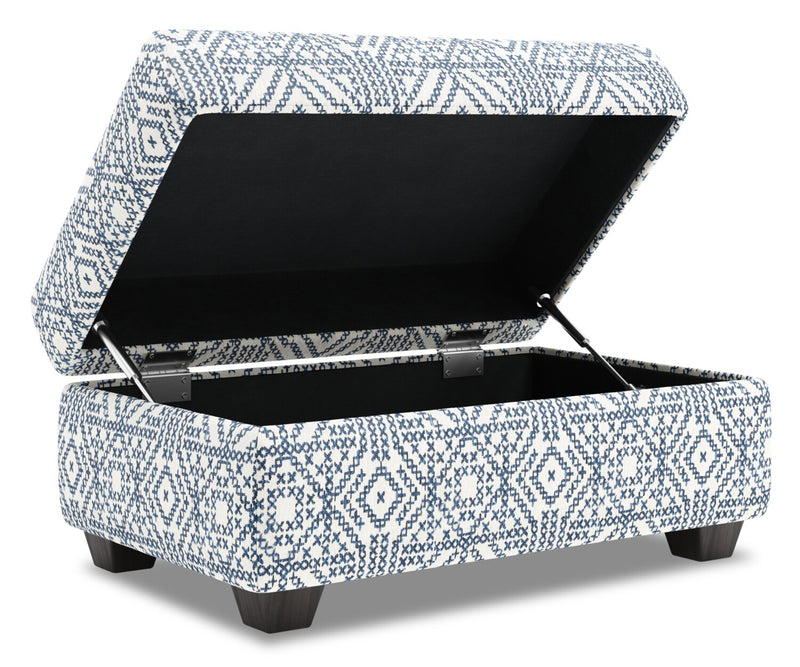 Made in Canada Customizable Sofa Lab The Trunk 39\" Fabric Storage Ottoman - Ink Multicolour