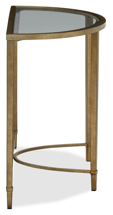 Copia 50\" Traditional Glass Top Sofa Table - Silver and Gold with Metal Base