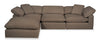 Eclipse 4-Piece Linen-Look Fabric Modular Sectional with Ottoman - Slate 