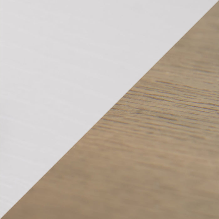 Kort & Co. Logan 47.25\" Traditional Coffee Table with Storage and Shelf - White and Walnut Oak 