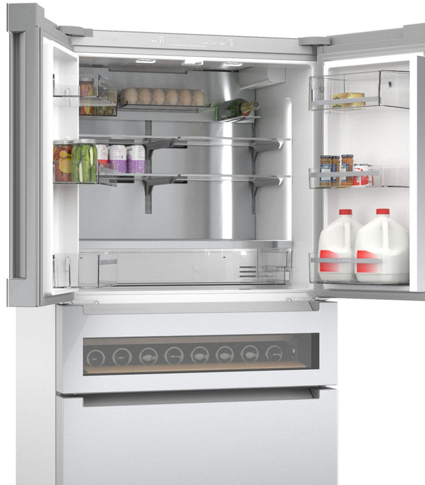 Bosch 800 Series 36\" 20.5 Cu. Ft. Smart French Door Refrigerator with Dual Compressor - Stainless