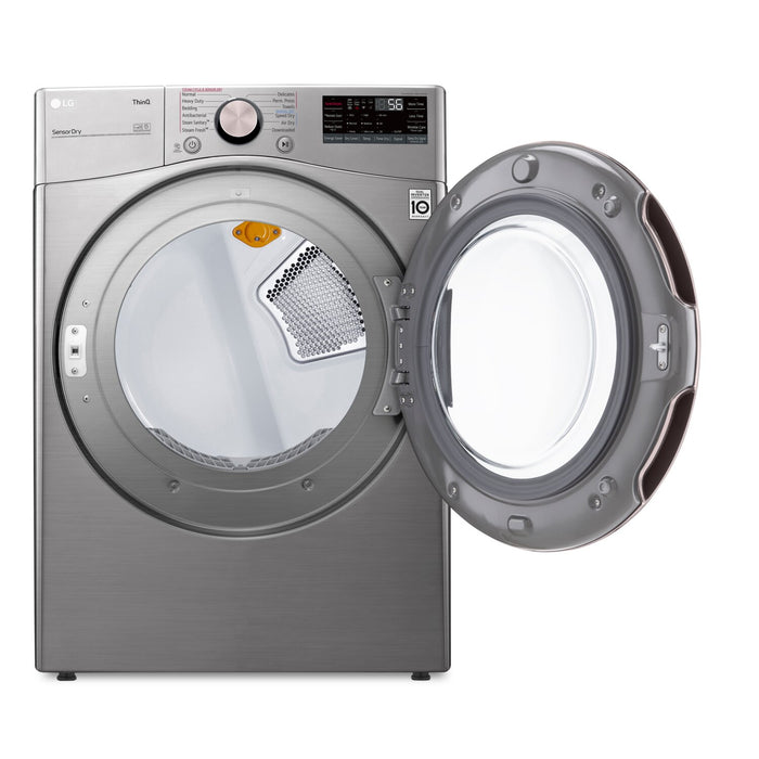 LG 7.4 Cu. Ft. Smart Electric Dryer with Steam - Graphite Steel - Stackable - DLEX3850V