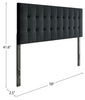 Ellis Upholstered Headboard in Charcoal Fabric, Button Tufted - Full Size | Tête de lit rembourrée Ellis en tissu anthracite avec capitonnage à boutons - format lit double