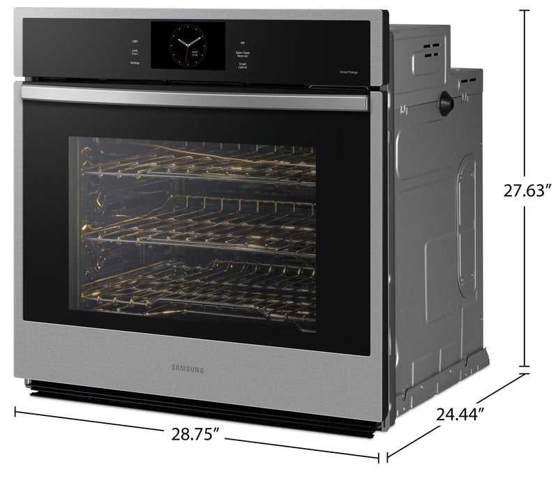 Samsung 30\" 5.1 Cu. Ft. Electric Single Wall Oven with Steam Cook and Air Sous Vide - Stainless Steel - NV51CG600SSRAA