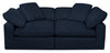 Eclipse Linen-Look Fabric Modular Loveseat - Navy 