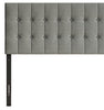 Ellis Upholstered Headboard in Grey Fabric, Button Tufted - King Size | Tête de lit rembourrée Ellis en tissu gris avec capitonnage à boutons - format très grand lit