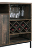 Amos Server - Rustic style Server in Distressed wood, Gunmetal grey Medium Density Fibreboard (MDF), Metal