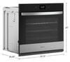 Whirlpool 27" 4.3 Cu. Ft. Electric Single Wall Oven with True Convection - Fingerprint Resistant Sta… | Four mural simple électrique Whirlpool de 4,3 pi³ et de 27 po avec convection véritable - acier inox…