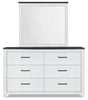 Zoey Bedroom Dresser Mirror - Two-tone White & Brown | Miroir de commode de chambre à coucher Zoey - deux teintes, blanc et brun