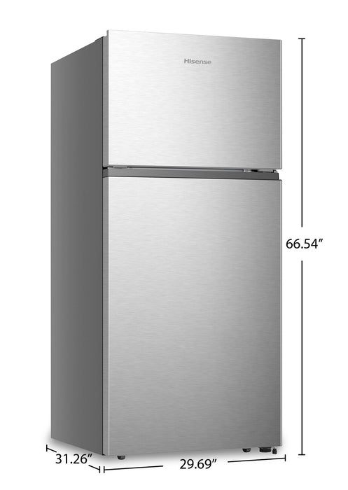 Hisense 29.7\" 18 Cu. Ft. Top-Mount Refrigerator - Silver - RT18A2FSD