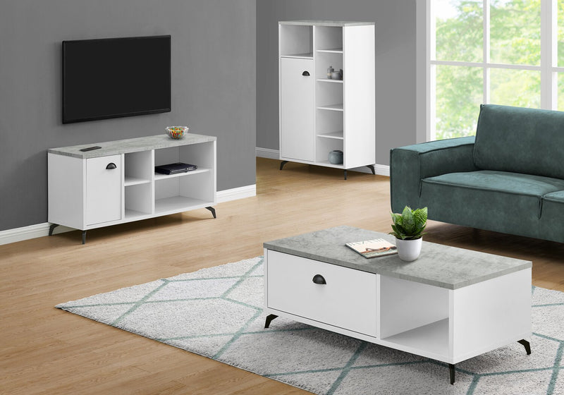 Cameron 48\" Modern TV Stand with Storage and Cable Management for TVs up to 55\"- White