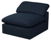Eclipse 4-Piece Linen-Look Fabric Modular Sectional with Ottoman - Navy 