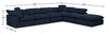 Eclipse 6-Piece Linen-Look Fabric Modular Sectional - Navy 