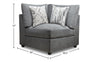 Evolve Linen-Look Fabric 5-Piece Modular Sectional with 4 Armless Chairs - Charcoal 