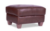 Chateau d’Ax Vita 31\" 100% Genuine Leather Ottoman with Diamond Pattern Stitching and Wood Legs - Brown