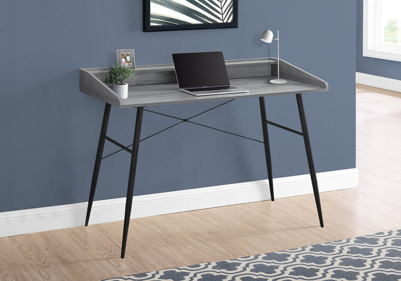 Jeremy 47.25\" Office Desk with Small Hutch - Grey