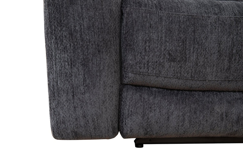 Atlantis 79\" Fabric Zero Gravity Power Reclining Loveseat with Storage Console and USB Ports - Dark Grey