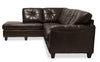 Addison 2-Piece Leath-Aire Left-Facing Sectional - Brown 
