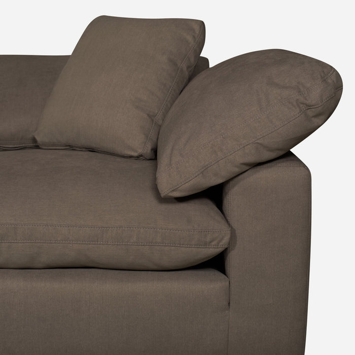 Eclipse Modular 6-Piece Linen-Look Fabric Pit Sofa Sectional with Reversible Feather Down Cushions - Slate Grey