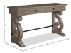 Tinley Park 50" Traditional Sofa Table with Storage - Grey-Brown Pine with Scroll Design Base|Table de salon traditionnelle Tinley Park de 50 po avec rangement - pin gris-brun avec base à volutes