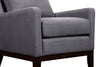 Adel Linen-Look Fabric Accent Chair - Dark Grey - Contemporary style Accent Chair in Dark Grey Plywood, Rubberwood
