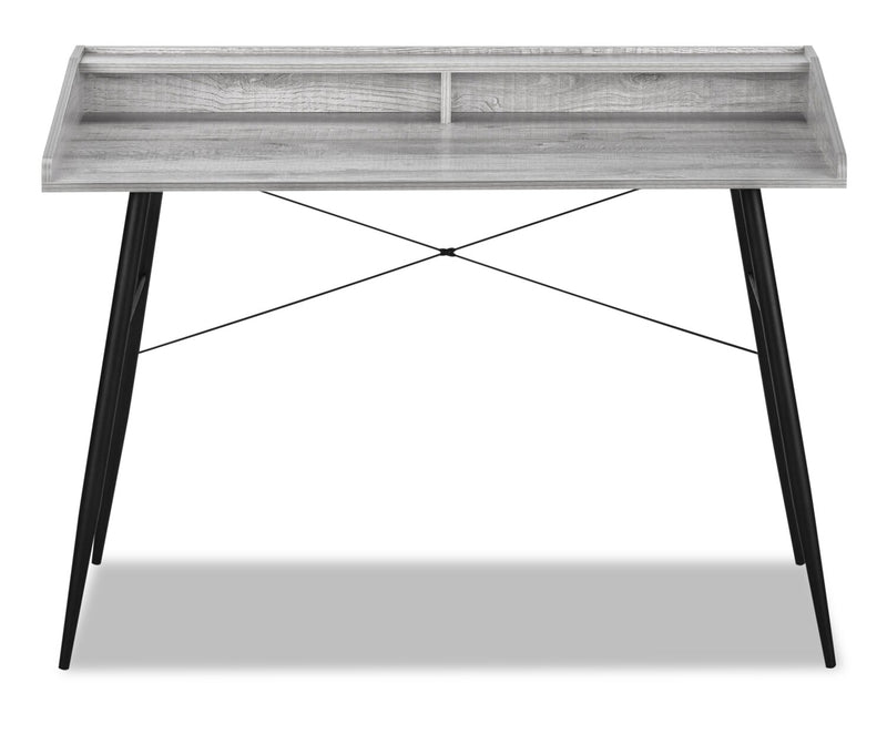 Jeremy 47.25\" Office Desk with Small Hutch - Grey