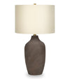 27\" Grey Ceramic Table Lamp with Beige Shade
