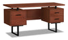 Teagan 60\" Reversible Office Desk with 3-Drawers - Cherry