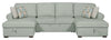 Scott Living Haven 3-Piece Chenille Fabric Sleeper Sectional with Two Storage Chaises - Seafoam Blue | Sofa-lit sectionnel Haven de Scott Living 3 pièces en tissu de chenille avec 2 fauteuils longs de rangement - bleu écume de mer