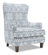 Made in Canada Sofa Lab Customizable Wingback 32\" Fabric Accent Chair - Ink Multicolour