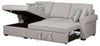 Scott Living Haven 2-Piece Left-Facing Chenille Fabric Sleeper Sectional with Storage Chaise - Grey | Sofa-lit sectionnel de gauche Haven de Scott Living 2 pièces en tissu de chenille avec fauteuil long de rangement - gris