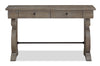 Tinley Park 50" Traditional Sofa Table with Storage - Grey-Brown Pine with Scroll Design Base|Table de salon traditionnelle Tinley Park de 50 po avec rangement - pin gris-brun avec base à volutes