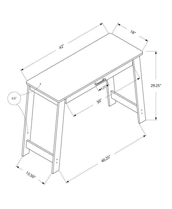 Kristina 42\" Office Desk with Drawer - Grey