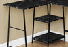 Evlin 42" L-Shaped Office Desk with Shelves - Black Marble-Look|Bureau en forme de L Evlin de 42 po à tablettes - apparence marbre noir
